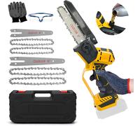 MEVRONISSHOP-Mini Tronçonneuse à Batterie, 6 & 8 Pouces Tronçonneuse Électrique Sans Fil Brushless Compatible avec Dewalt Batterie 18V 20V, 4 Chaînes, Mini Scie à Chaîne Électrique pour l'élagage (Sa