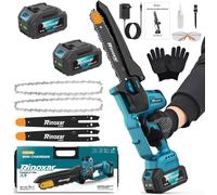 MEVRONISSHOP-Mini Tronconneuse à Batterie, 8 Pouces Tronçonneuse Électrique Sans Fil 20V/8000mAh avec Graisseur Automatique, Chaîne de Remplacement,1300W Moteur sans Balais, Pour le Jardinage - Power