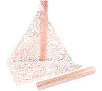 Mevronisshop-Mode Boho En Organza Rose Chemin De Table, Rose Pailleté Décoration Table Runner, 28 Cm X 10 M Ruban Bricolage Organza Rouleau, Décoration De Table Pour Célébrations,Mariage, Fêtes De Bé