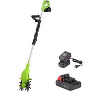 MEVRONISSHOP-Motoculteur pour Potager, électrocution, Batterie Lithium, 20 V, 2 000 mAh, houe, Moteur électrique, 2 Lames de 15 cm, Largeur de Travail 10 cm, Vitesse 250 TR/Min, poignée Ergonomique C
