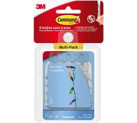 Mevronisshop-Multi-Pack De Crochets Déco Clip Transparents - 40 Clips Et 48 Petites Bandes Adhésive - Pour La Décoration Des Guirlandes Lumineuses, Accrochage Sans Dommage