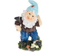 MEVRONISSHOP-Nain de Jardin avec pioche, résiste aux intempéries, HxLxP : 32x19x14 cm, Figurine, Lutin, Multicolore