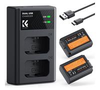 MEVRONISSHOP-NP-FW50 Batterie de Chargeur pour Double Entrée Compatible avec Sony ZV-E10 A6500 A6400 A6300 A6000 A7 A7II A7RII A7SII A7S A7R A7R2 NEX-3 NEX-5