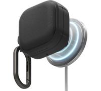 MEVRONISSHOP-Onyx Magnetic Coque Samsung Galaxy Buds 4 / Buds 4 Pro Étui Magnétique Antichoc en TPU Compatible Recharge sans Fil avec Mousqueton Chromé Protection Ultra Fine Bumper Durable - Black