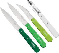 Mevronisshop-Opinel Küchenmesser-Set, Primavera, 4-Teilig Lot De 4 Couteaux De Cuisine En Acier Inoxydable Sandvik-Poignées En Bois D'olivier Mixte, Vert/Blanc, Taille Unique