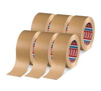 MEVRONISSHOP-pack 4713 Ruban Adhésif d'Emballage de Colis - Adhésif Papier pour Fermer les Cartons, Recyclable et Sans Solvant - Brun - 6 Rouleaux de 50 m x 50 mm Chacun