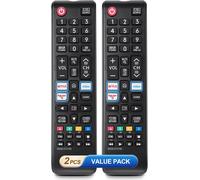 MEVRONISSHOP-Pack de 2 Télécommande de Remplacement Universelle pour TV Samsung ¿ Compatible avec TV Samsung LED, QLED, Curved, HDTV, 3D, 4K et Smart TV