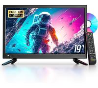 MEVRONISSHOP-Petite Television 19 Pouces avec Lecteur DVD intégré, Mini téléviseur 1080P avec DVB-T2 HDMI USB AV Entrée, TV 12v pour Camping Car/Caravane/Campagne