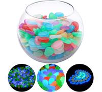 MEVRONISSHOP-Pierre Luminescentes 200 Pièces Bleu Galet Lumineux Galets Pierres Glow in The Dark Pebble Stones pour Aquarium Fish Tank Garden Path Plantes en Pot (Couleurs Mélangées)