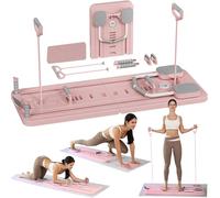 Mevronisshop-Pilates Board - 2025 Upgraded Pliable Pilates Reformer Machine Maison Planche Pilate Kit Multifonction Planche Fitness Roulette Abdominale Rebond Automatique