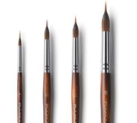 Mevronisshop-Pinceaux Traceur Jupon Aquarelle Professionnels - 4 Pièces Pinceaux Fins D'artiste Pour Aquarelle, Encre Et Acryliques Liquides Ldéal Pour Des Lignes Détaillées Et Précises, Liner Wate