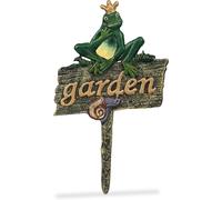 Mevronisshop-Piquet Décoratif Pour Jardin, Fonte De Fer, Inscription Garden, Grenouille/Escargot, 27,5x15,5 Cm, Multicolore