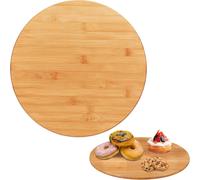 Mevronisshop-Plateau Tournant En Bambou, Rotatif À 360°, Rond, Pour Le Service, Pour Vos Épices, Diamètre : 40 Cm, Nature, Brown