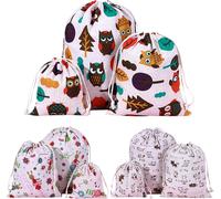 Mevronisshop-Pochon Tissu, 9 Sac Tissu Cordon, Réutilisables Sac Cadeau Avec Cordon, Beau Petit Sachet Tissu, Pochette Bijoux Pochon Coton Pour Cadeaux Collations Bijoux Cosmétiques Mariages Fêtes No