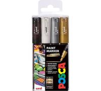 Mevronisshop-Posca 153544850 Lot De 4 Marqueur Peinture Avec Encre À Base D'eau Et Pointe Fine, 1 Mm