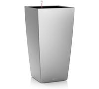 Mevronisshop-Pot De Fleurs D'interieur ¿ Premium Cubico ¿ Réserve D'eau Intégrée ¿ Coloris Argent ¿ 30 X 30 X 56 Cm
