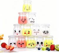 Mevronisshop-Pot Yaourt En Verre Avec Couvercle, 12 Pots Yaourt En Verre Avec Couvercles, Petit Pots En Verre Vide Pour Pour Yaourtière Multicuiseur Thermomix, Cookéo Yaourt Maison (100ml)