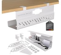 MEVRONISSHOP-Premium Cache Cable Bureau sans percer - Cable Management Bureau - Range Cable Bureau ¿ Flexible Chemin de Cable - Grande capacité de Charge (Blanc, Lot de 1)