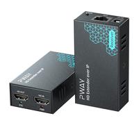 MEVRONISSHOP-PW-DT243 HDMI Extender sur IP 150m/492ft Transmission via Cat5e/6/7/8 Prise en Charge du Câble Réseau Loopout Local et Transmission 1 à multiple via le Commutateur Réseau