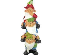 MEVRONISSHOP-QM2360300 Gnome Statue Jardin - Tour de Trois Gnomes - Jardin extérieur Gnomes - Statues drôle Gnome Lawn