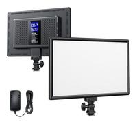 MEVRONISSHOP-RALENO Lampe LED Vidéo, Lumière Photo Dimmable 2500-6500K CRI95+ avec Écran LCD et Batterie 8000mAh,Lumière vidéo pour Photographie en Bas Angle, Visioconférence, Streaming de Jeu et You