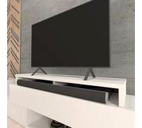 MEVRONISSHOP-Rehausse TV en Bois Double 140 x 35 x 15 cm Blanc Mat. Supporte +100 kg.