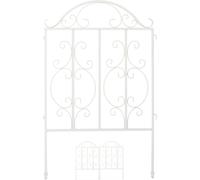Mevronisshop-Relaxdays Clôture De Jardin En Acier, Système D'emboîtement 3 Pièces, Bordure Décorative, Hxl : 98 X 63,5 Cm, Blanc