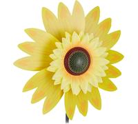 Mevronisshop-Relaxdays Moulin À Vent Fleurs, Décoration Tournesol, Enfants, Balcon, Terrasse, Jardin, À Planter, 70 Cm De Haut, Jaune