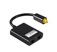 MEVRONISSHOP-Répartiteur Cable Fibre Optique Audio Toslink Splitter 1 In 2 Out Sorties Numérique Optical Toslink Diviseur Optique câble Adaptateur pour HDTV DVD Amplificateur Barre De Son