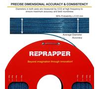 MEVRONISSHOP-RepRapper Filament PLA brillant dans le bleu foncé pour imprimante 3D, Shiny Galaxy 1 kg (2,2 lbs) 1,75 mm, Sparkle Laser Series Filament pour imprimante 3D