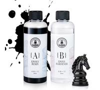 Mevronisshop-Résine Époxy Noire 474 Ml, Résine Époxy Haute Brillance Sans Bulles, Résine Époxy De Table Pour L'artisanat, Le Moulage, Le Bricolage, L'art En Résine, Les Moules, Les Bijoux (237 Ml X 2
