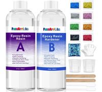 Mevronisshop-Resine Epoxy Transparente Kit Complet 500ml 1: 1 Ratio Transparent Résine Époxy Cristalline Pour Moulage Et Revêtement, Dessus De Table, Fabrication De Bijoux Et Décoration Artisanale