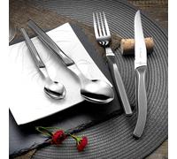 Mevronisshop-Rising Sun - Ménagére 24 Pièces, Acier Inoxydable, Gris