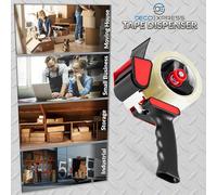 Mevronisshop-Ruban Adhésif D'emballage Kit Dévidoir Et 6 Rouleaux Rubans Adhésifs Marron Transparent Fragile Pour Cartons Déménagement Et Colis (Dévidoir Pistolet 6 Rouleaux)