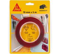 MEVRONISSHOP-Ruban adhésif double face extra fort et transparent - SikaBond Mammoth Crystal - Fixation rapide sans perçage - Maintien immédiat - Application facile - Intérieur et extérieur - 5m