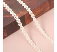Mevronisshop-Ruban En Dentelle Vintage - 9 M De Long - 1 Cm De Large - Beige - En Coton - Décoratif - Fleurs En Dentelle - Pour Bricolage, Couture, Artisanat, Mariage, Décoration De Scrapbooking