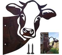 MEVRONISSHOP-Rusty Metal Cow Decoration, 1 Piece Animal Silhouette Garden, Cow Animal Silhouette, Rusty Metal Statue, for Garden and Indoor Outdoor Decoration