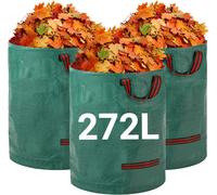 MEVRONISSHOP-Sacs À Déchets De Jardin Robustes - 272L X 3pack Sacs De Jardin Réutilisables Avec Poignées - Tissu Industriel Pour Feuilles Déchets Débris - Sacs À Déchets De Jardin Étanches
