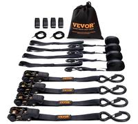 MEVRONISSHOP-Sangle à Cliquet Lot de 4 Sangles d'Arrimage Résistance à la Rupture Maximale 998 kg 0,025 x 4,6 m pour Sécuriser Cargaisons, Appareils Électroménagers, Équipement de Jardin, Motos, Démé