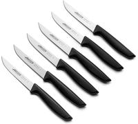 Mevronisshop-Series Niza - Set Couteau Végétal - Lame Nitrum Acier Inoxydable 100 Mm - Manche Polypropylène Noir Couleur