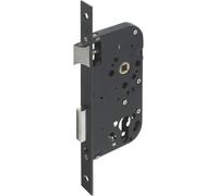 MEVRONISSHOP-Serrure à Encastrer avec Orifice de Cylindre - Axe 50 mm, Coffre 148 mm - Pêne Réversible, Têtière Bouts Carrés - Idéal Portes d'Entrée, Service et Locaux Sensibles - Noir