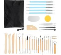 Mevronisshop-Set De 34 Outils De Modelage, Kit Argile, Outils De Poterie Pour Argile, Kit De Poterie Avec Sac De Rangement, Outils Argile Autodurcissante, Accessoires Idéaux Pour Artistes Et Débutant