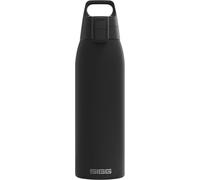 Mevronisshop-Sigg - Gourde Isotherme 1l - Shield Therm One Black - Rando, Fitness, Yoga - Convient Aux Boissons Gazeuses - Étanche - Passe Au Lave Vaisselle - Sans Bpa - Acier Inoxydable 90% Recyclé