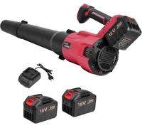 MEVRONISSHOP-Souffleur Feuilles sans Fil: 2 Batterie 5,0 Ah, 2 Vitesses jusqu'à 42m/s, 8 m³/Min, Souffleur Batterie pour souffler Les Feuilles, enlever la Neige et la poussière