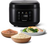 MEVRONISSHOP-SR-DA152KXE Cuiseur à Riz et Cuiseur Vapeur, Fuzzy Logic, Indicateur de Quantité d'Eau, Lavable au Lave-Vaisselle, sans BPA, Maintien au Chaud, Départ Différé, Noir