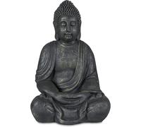 Mevronisshop-Statue De Bouddha Assise 70 Cm, Figurine De Jardin Xl, Vintage, Résistant Aux Intempéries & Au Gel, Anthracite