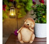 Mevronisshop-Statue Solaire De Jardin Hérisson Ornament Outdoor, Figurine D'animal De Jardin Avec Lumière Solaire, Hérisson Décoratif Pour La Cour, Cadeau De Pendaison De Crémaillère