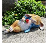 MEVRONISSHOP-Statues de Jardin en Forme de Lapin, Lapin de Pâques, décoration d'extérieur pour Thanksgiving, Statue de Noël pour Jardin, Cour, pelouse, Sculpture d'intérieur (Bleu)