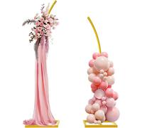 Mevronisshop-Support D'arche De Fond En Métal Doré Incurvé Pour Mariage, Anniversaire, Fête, Remise De Diplôme, Décoration De Fond De Studio (2,9 M/2,8 M)