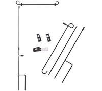 MEVRONISSHOP-Support de drapeau de jardin en alliage d'aluminium noir pour jardin ou pelouse - Peut contenir des drapeaux jusqu'à 33 cm de largeur